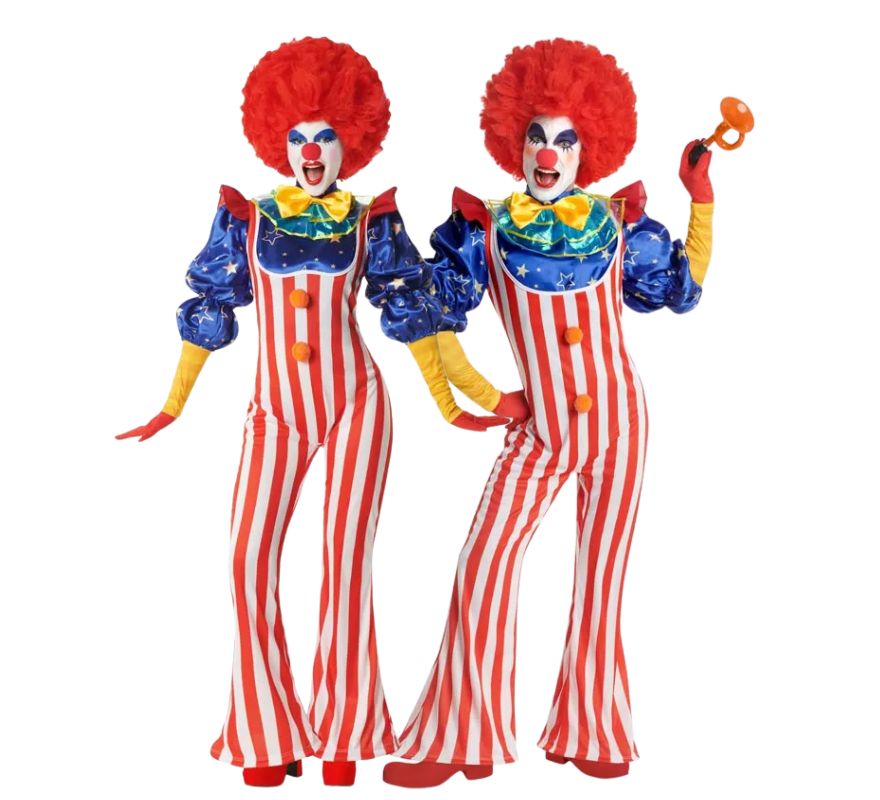 Coppia di clown a righe