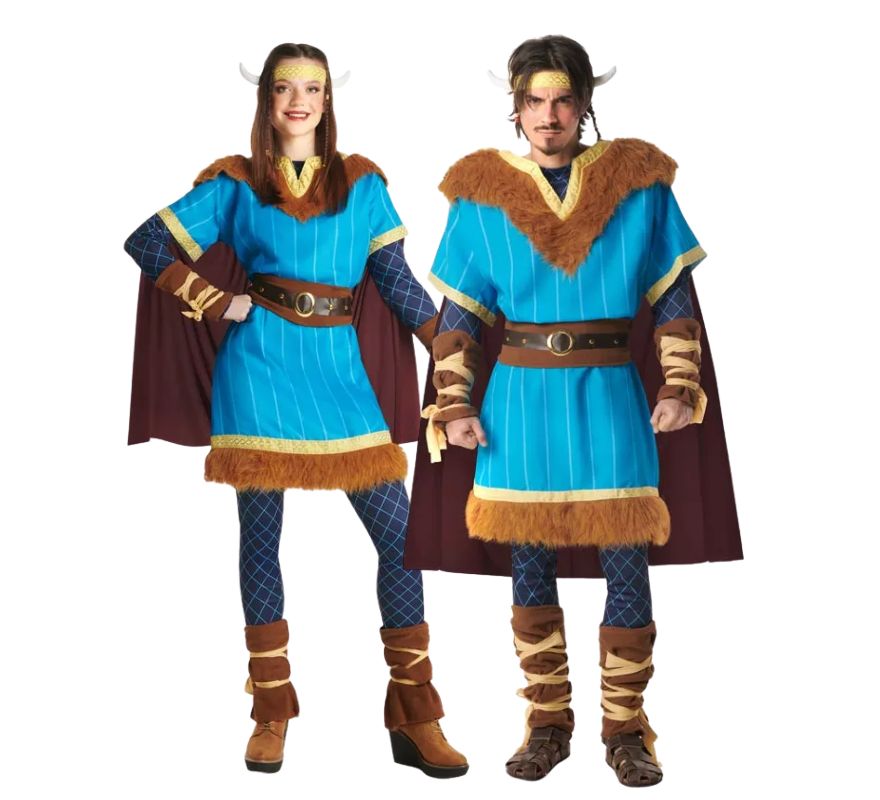 Pareja de vikingos azules