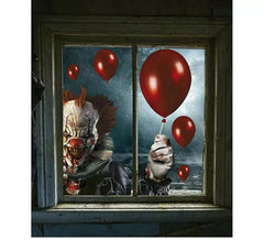 Clown in telo elettrostatico da finestra di 60x80 cm
