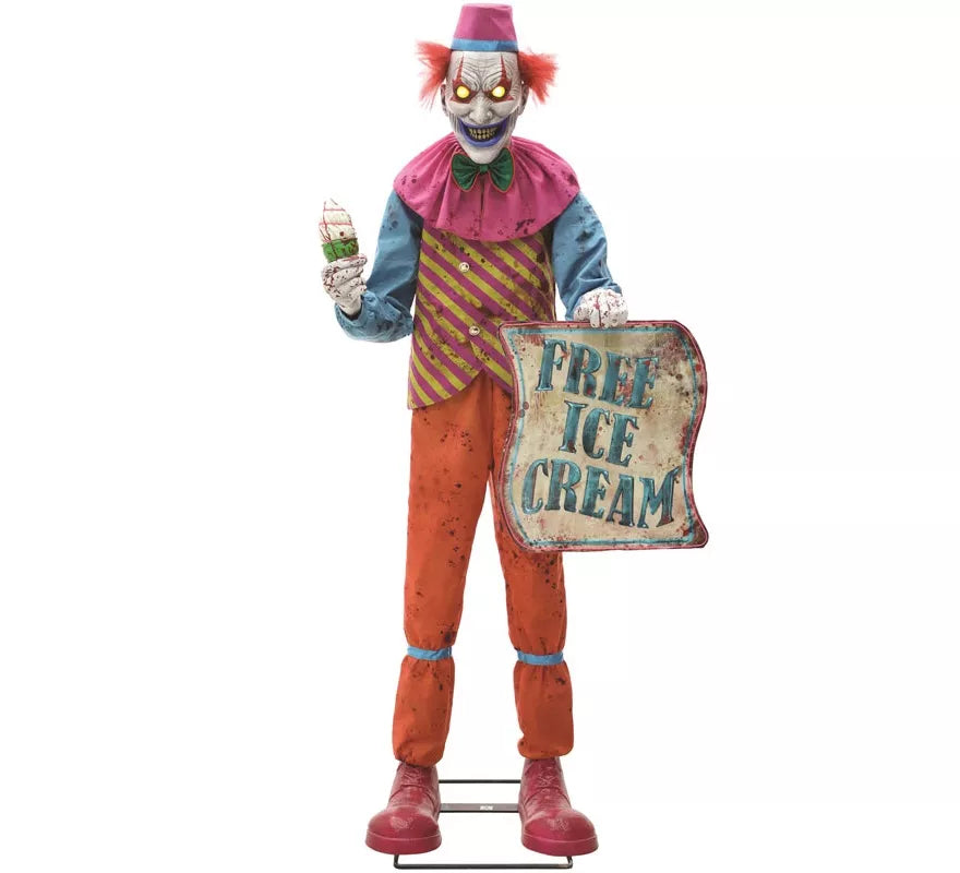 Translation missing: it.Payaso Macabro Heladero con luz, sonido y movimiento de 1,8 m