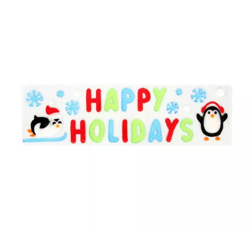 Translation missing: it.Pegatina con Gel Navidad Happy Holidays de 15X50 cm