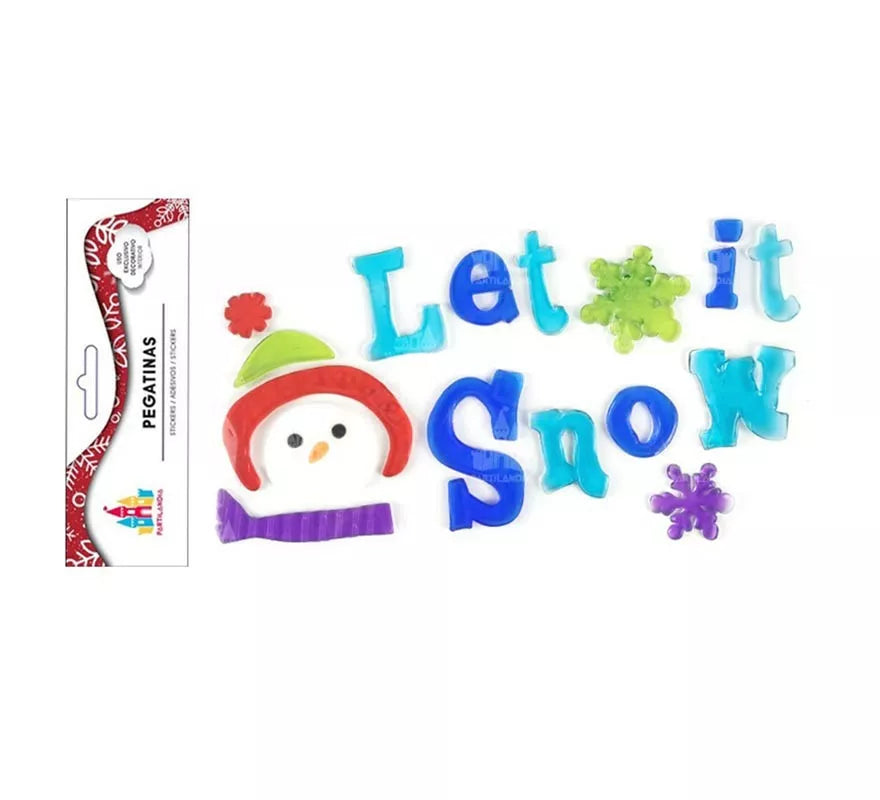 Translation missing: it.Pegatina con Gel Navidad let it snow de 15X25 cm