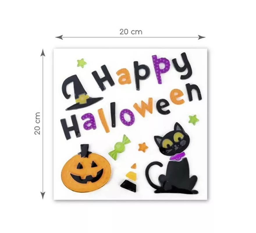 Translation missing: it.Pegatina Gel Happy Halloween Gato y Calabaza