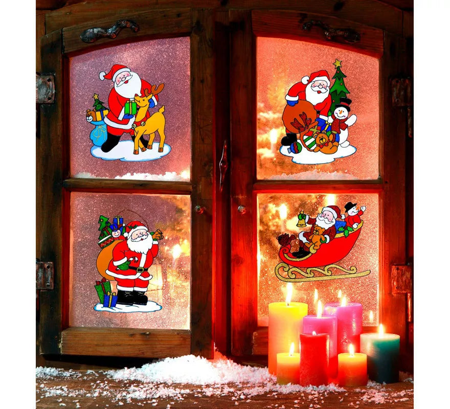 Translation missing: es.Pegatina Ventana Navidad Papá Noel Surtida en 12 Modelos de 30 cm
