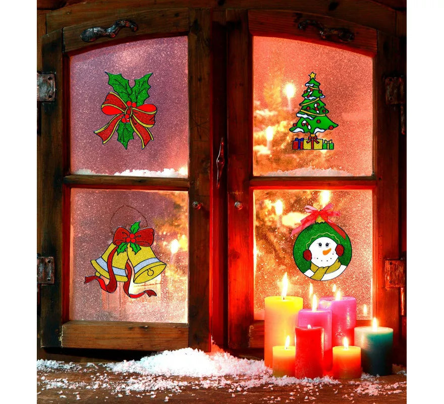 Translation missing: it.Pegatina Ventana Navidad Surtidas en 4 Modelos de 18 cm