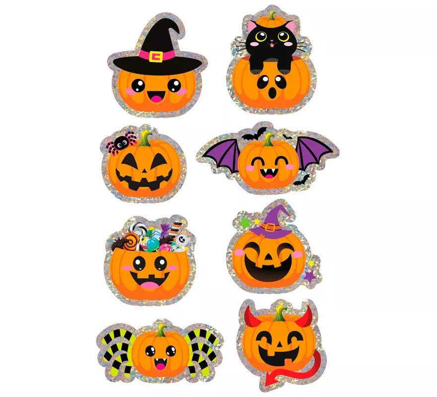Translation missing: it.Pegatinas Calabaza Surtidas Halloween Holográficas