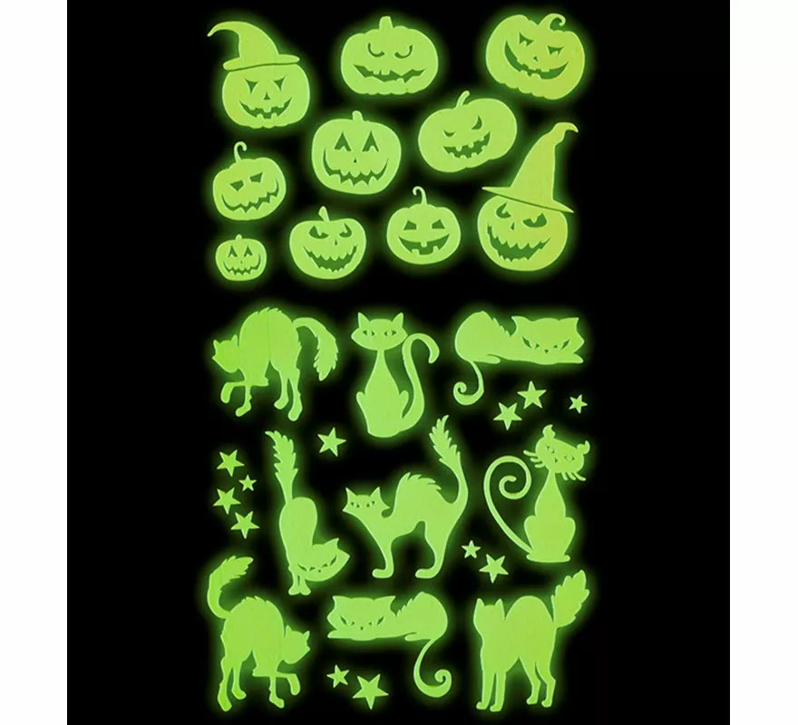Translation missing: it.Pegatinas Calabazas y Gatos Fluorescentes de 21x15 cm