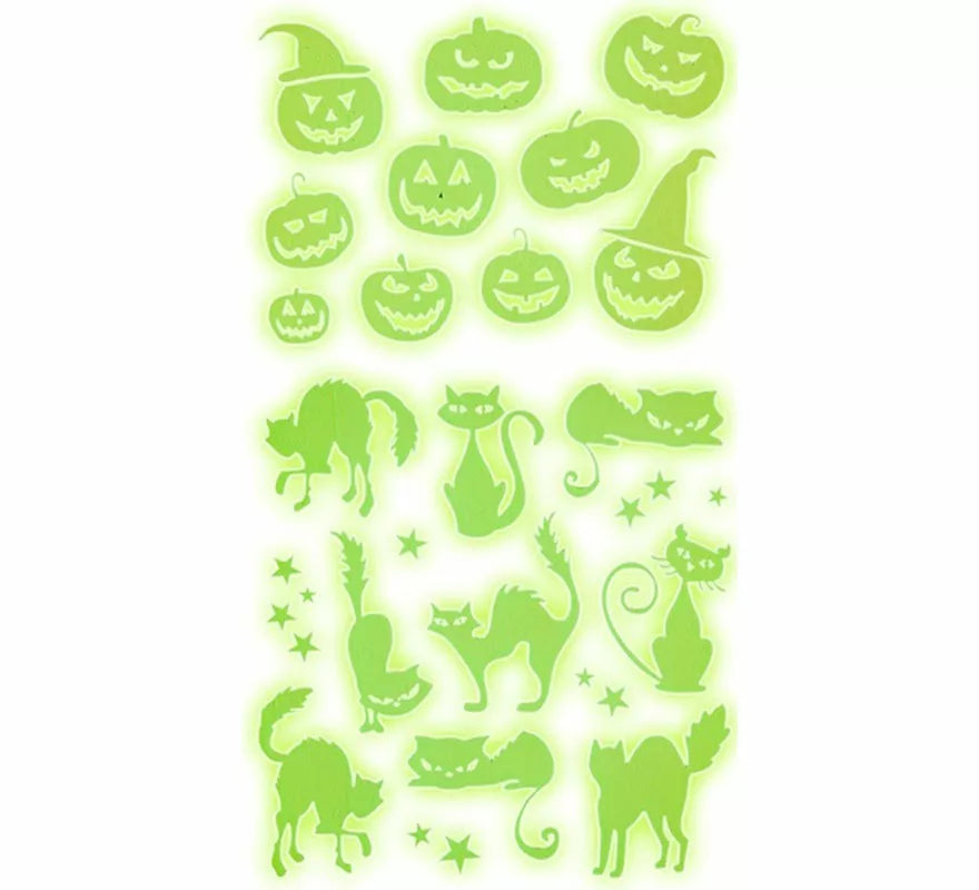 Translation missing: it.Pegatinas Calabazas y Gatos Fluorescentes de 21x15 cm