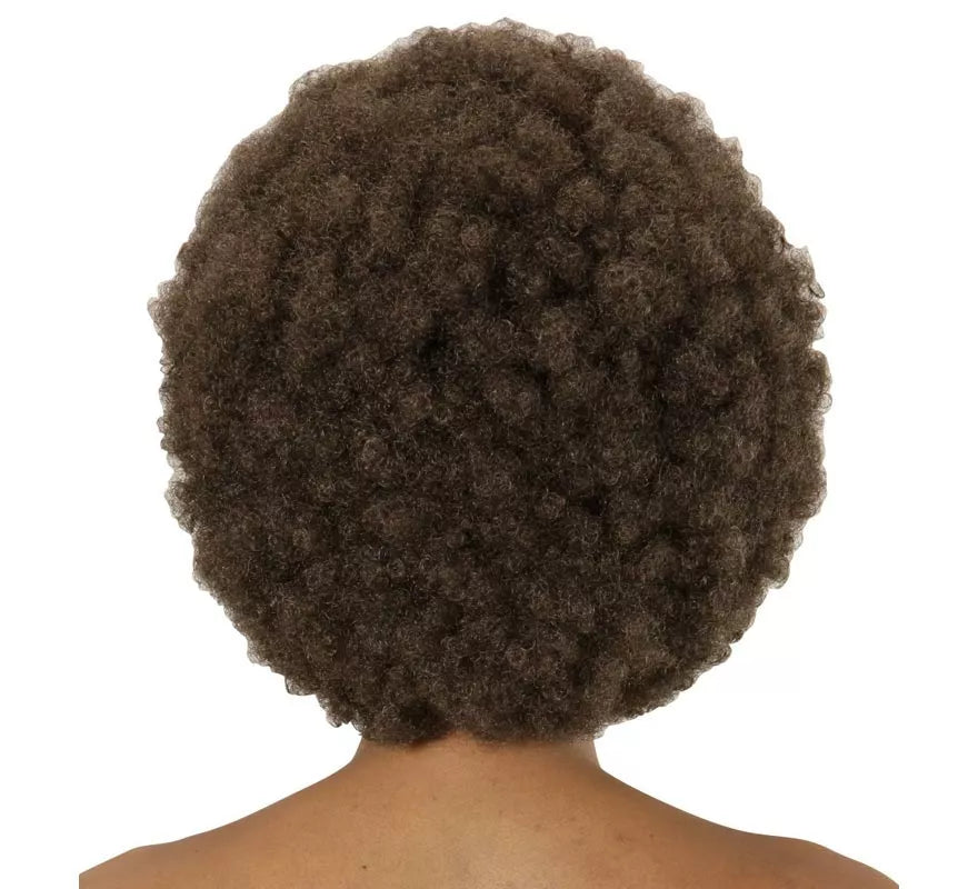 Translation missing: it.Peluca Afro castaña ajustable y lavable adulto