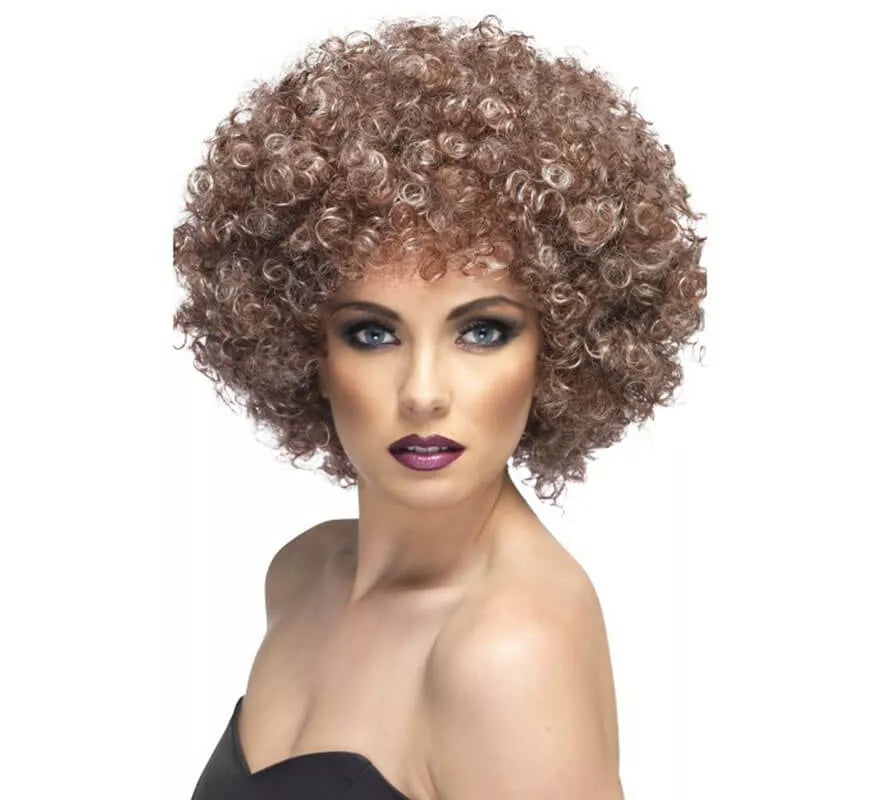 Translation missing: it.Peluca Afro color Castaño Cobrizo a mechas
