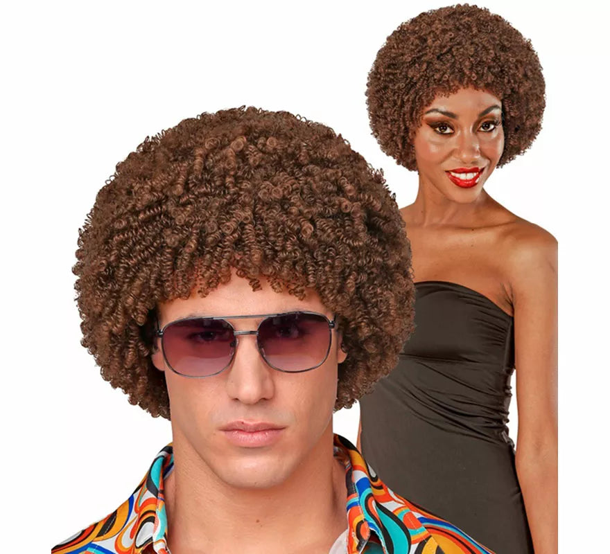 Translation missing: es.Peluca Afro Disco Años 70 marrón