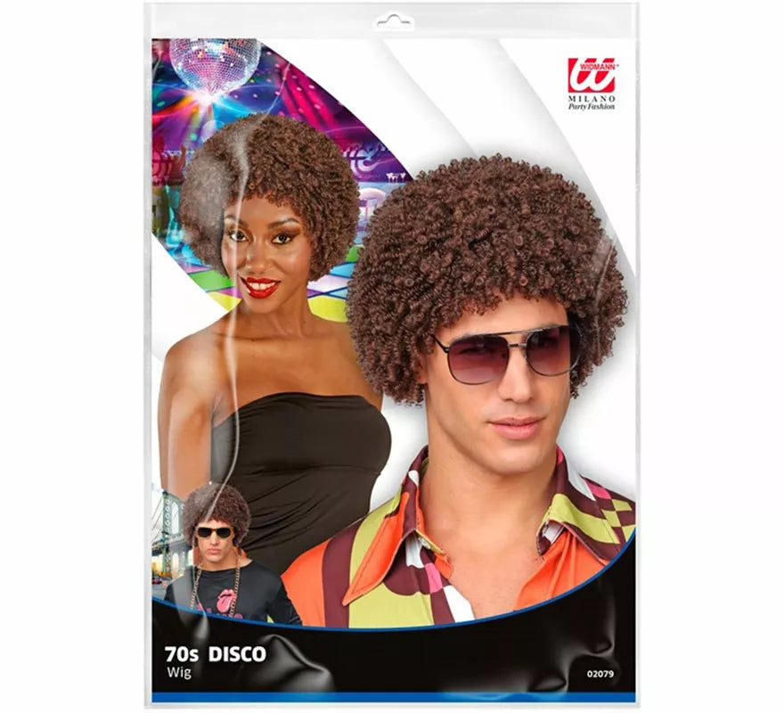 Translation missing: es.Peluca Afro Disco Años 70 marrón