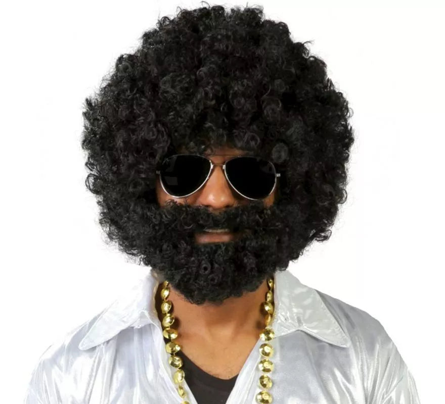 Translation missing: it.Peluca afro negra con barba de Vagabundo