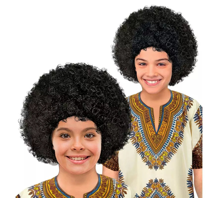 Translation missing: it.Peluca Afro negra en bolsa infantil