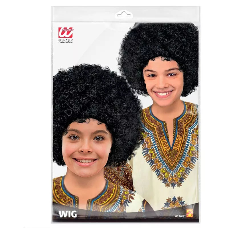 Translation missing: it.Peluca Afro negra en bolsa infantil