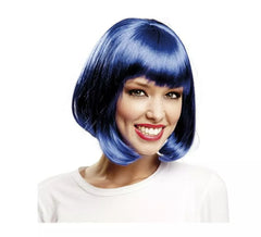 Parrucca blu cabaret con frangia