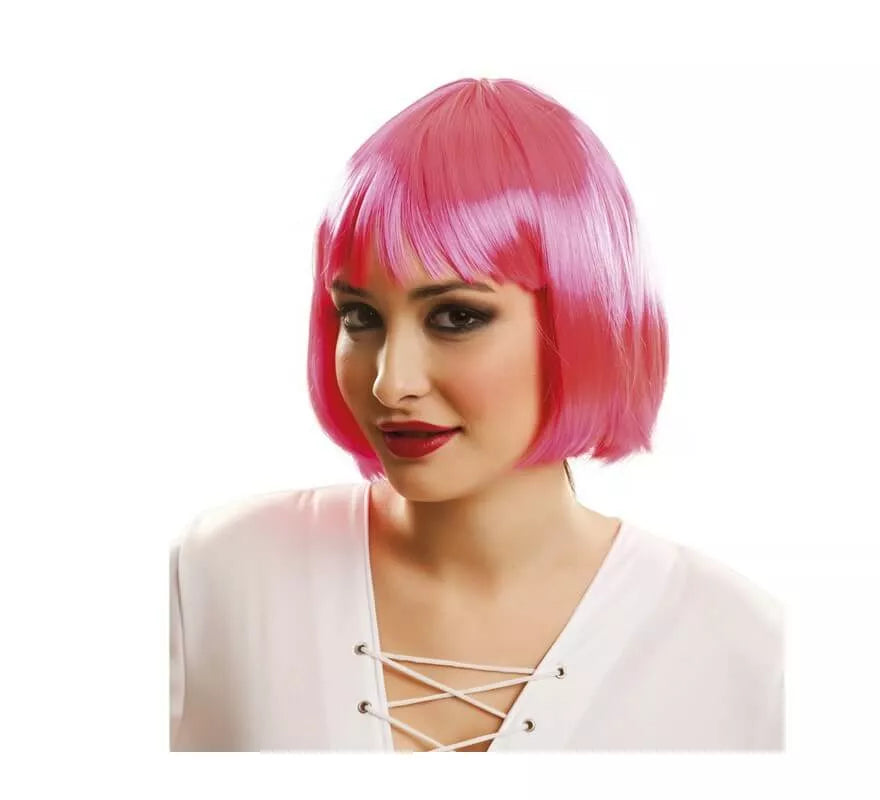 Translation missing: it.Peluca Cabaret rosa con flequillo