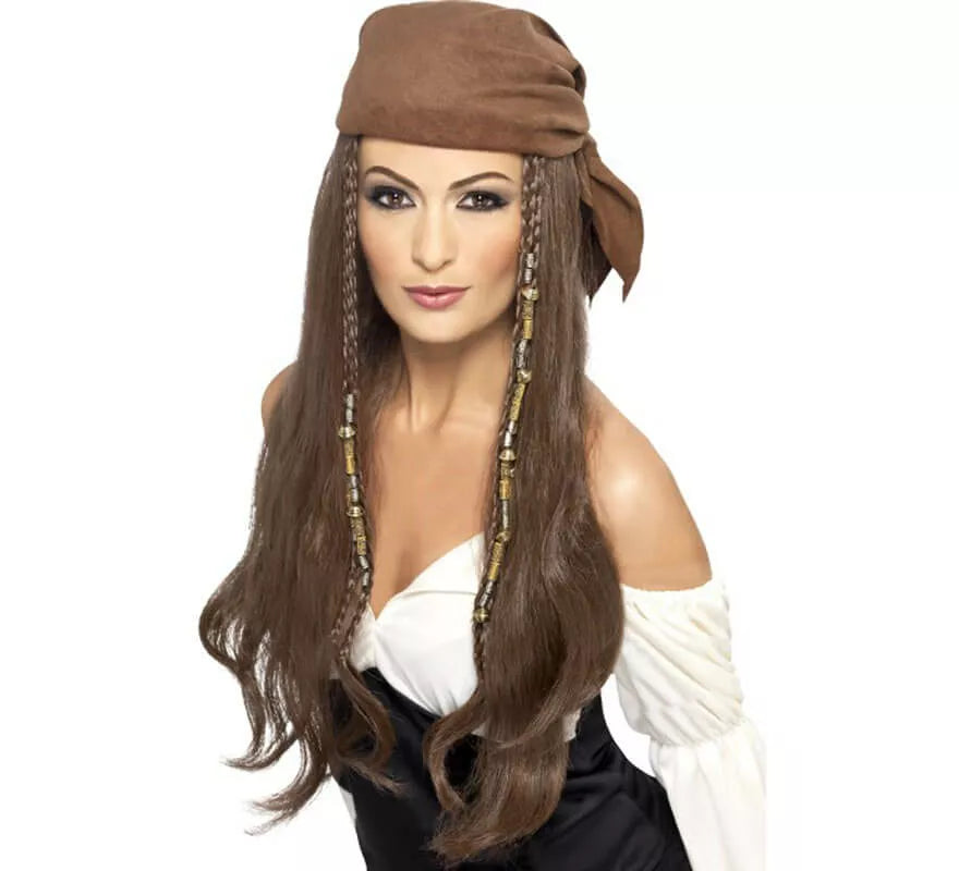 Translation missing: it.Peluca Castaña y Bandana Mujer Pirata