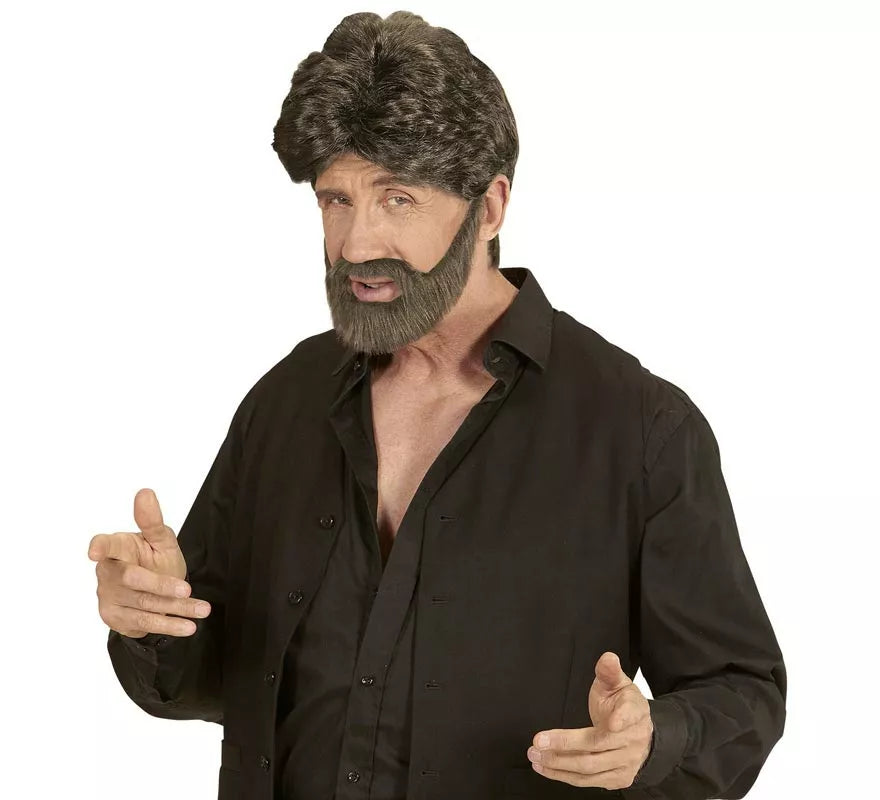 Translation missing: es.Peluca con barba castaña adulto