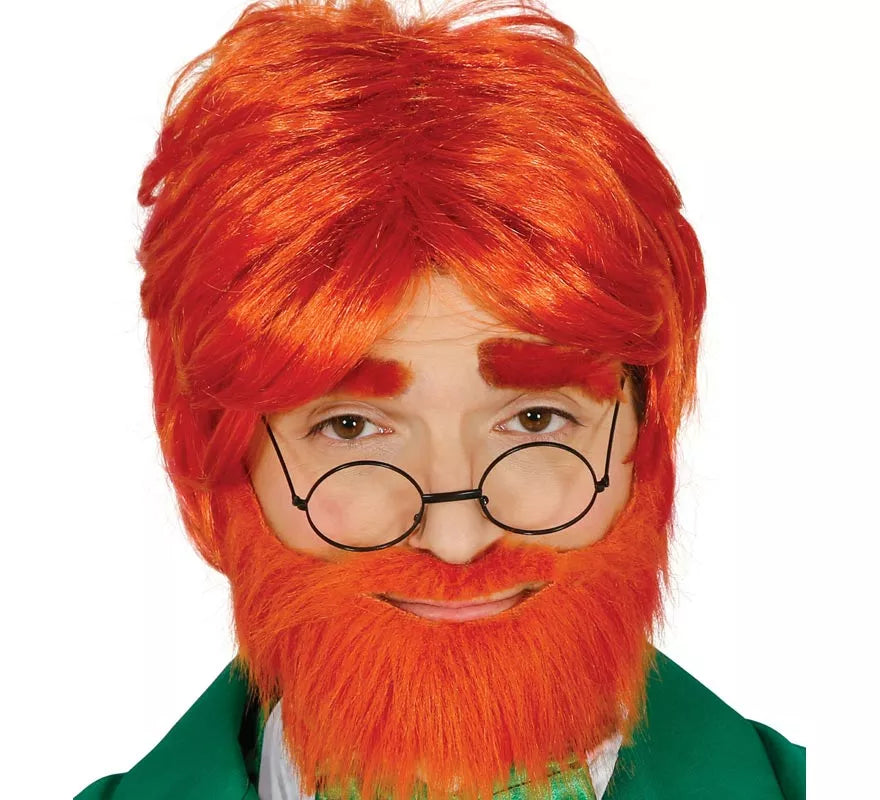 Peluca con barba pelirroja