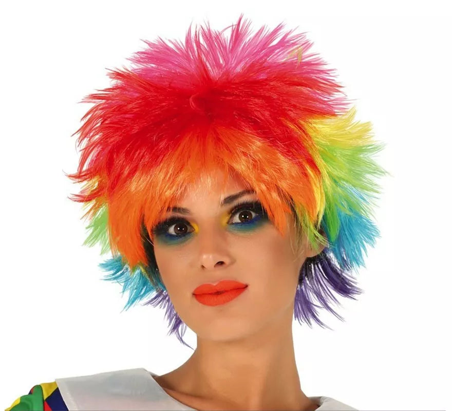 Peluca Corta Multicolor