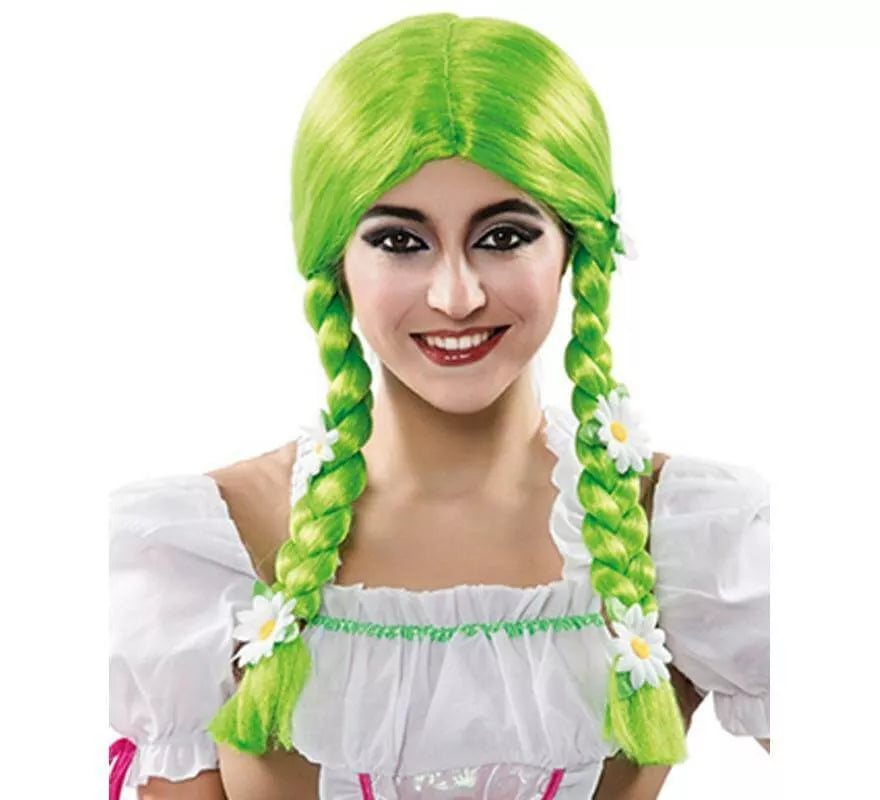 Translation missing: it.Peluca de Bávara Verde con trenzas y flores