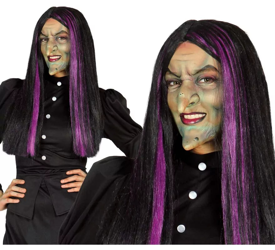Translation missing: it.Peluca de Bruja con mechas lilas para Halloween
