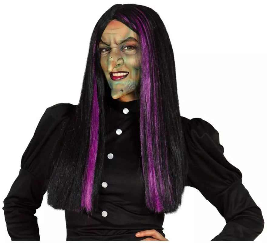Translation missing: it.Peluca de Bruja con mechas lilas para Halloween