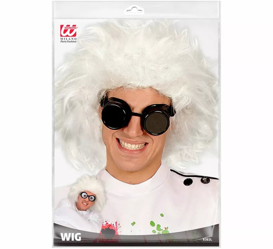 Peluca de Científico Loco blanca