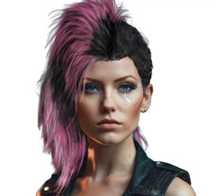Parrucca con cresta punk