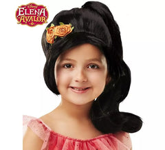 Peluca de Elena De Avalor con flor de Disney para niña