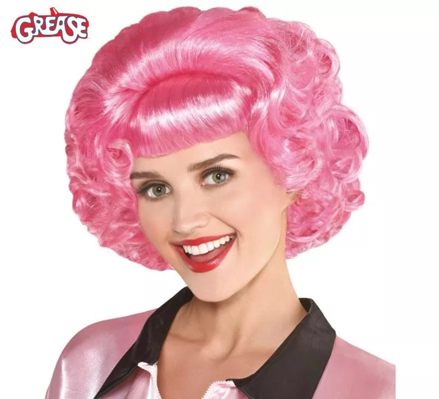 Translation missing: es.Peluca de Frenchy Rosa de Grease para adulto