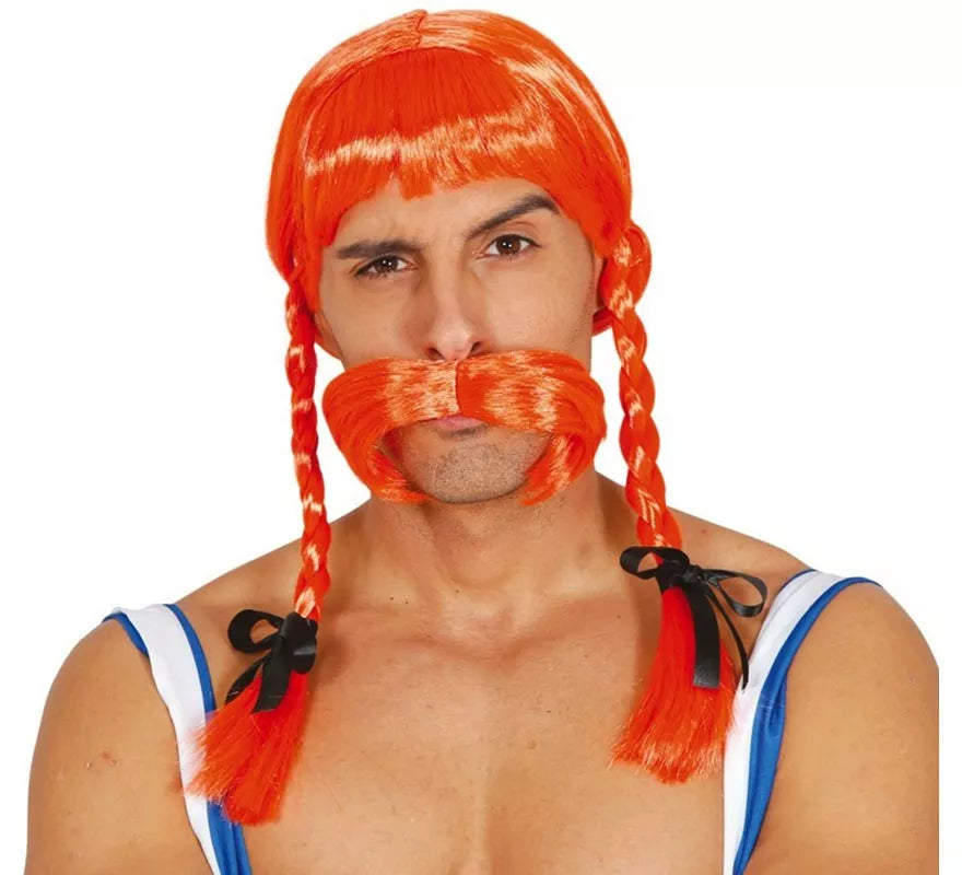 Translation missing: it.Peluca de Galo forzudo con trenzas y bigote