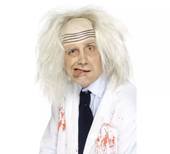 Parrucca pazza grigia con pelo calvo