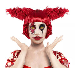 Parrucca da clown rosso per adulti