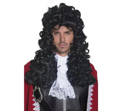 Parrucca riccia nera lunga da pirata