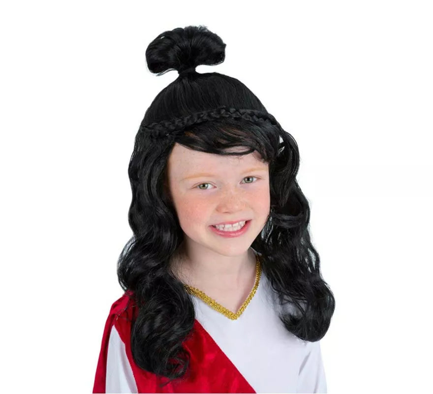 Translation missing: it.Peluca de Princesa Griega negra infantil