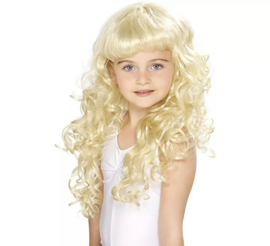 Translation missing: it.Peluca de Princesa Rubia Larga y Rizada Infantil