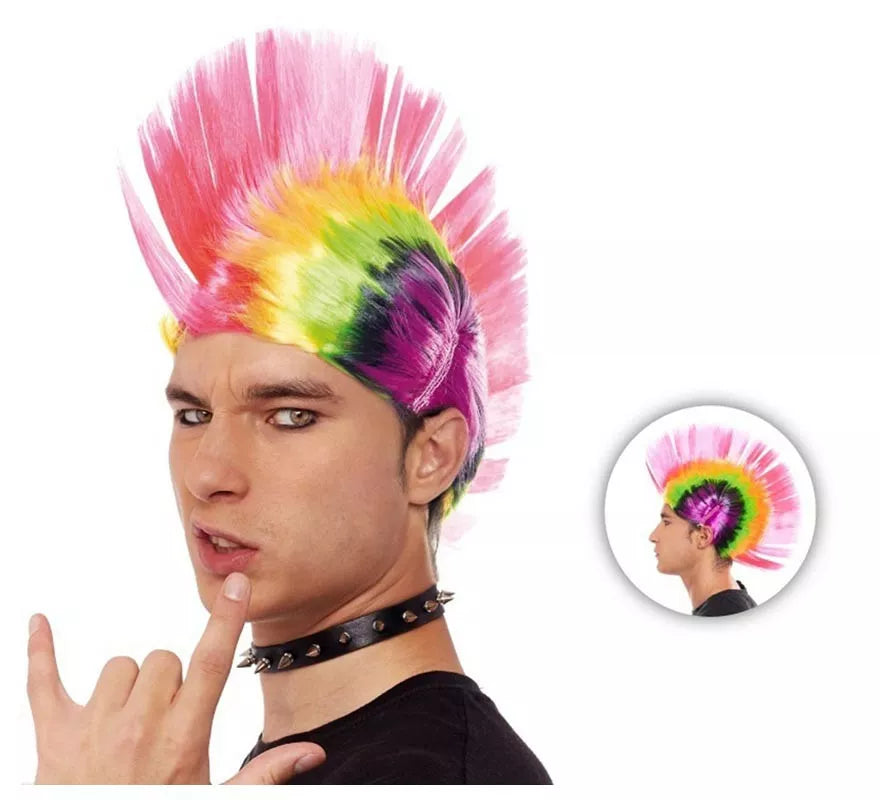 Translation missing: it.Peluca de Punky cresta multicolor