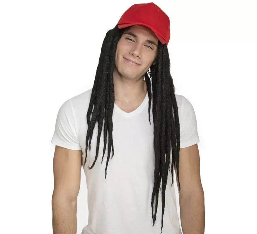Translation missing: it.Peluca de Rastas con Gorra Roja
