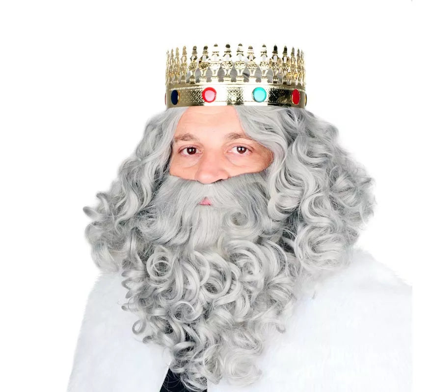 Translation missing: it.Peluca de Rey Mago con Barba gris mate