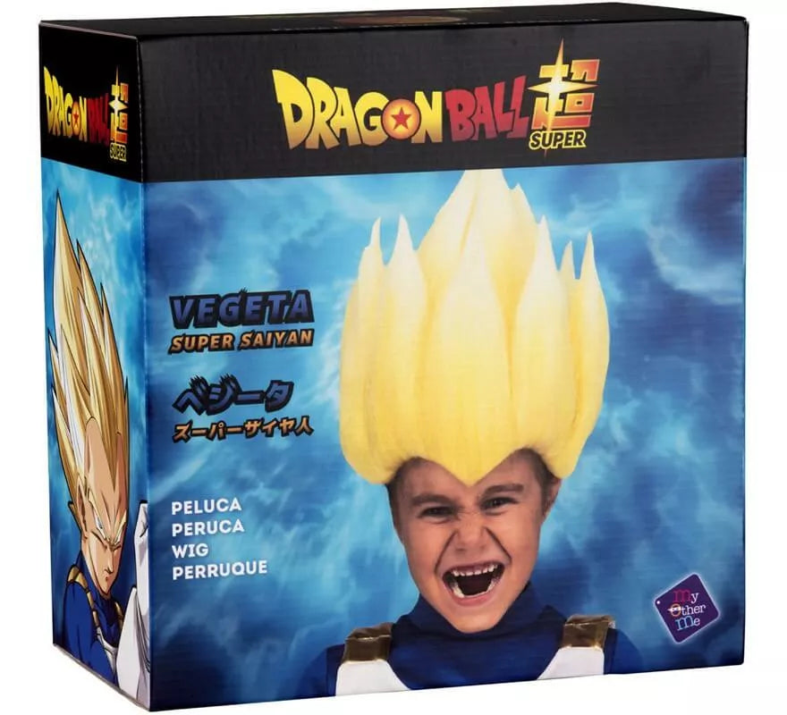 Translation missing: es.Peluca de Saiyan Vegeta de Dragón Ball en caja para niño