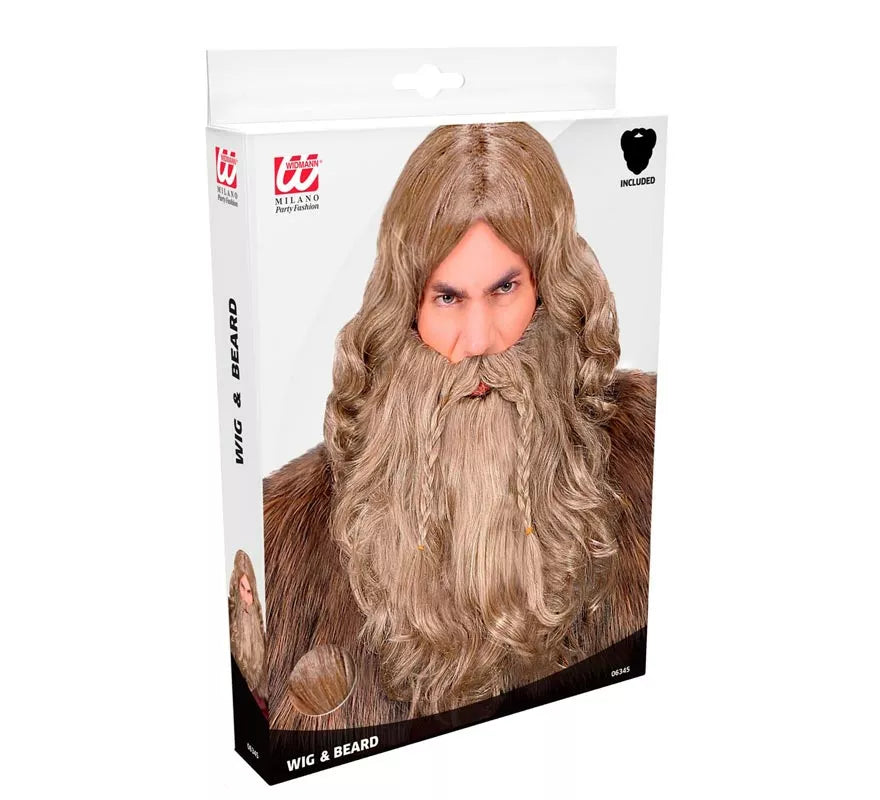 Translation missing: es.Peluca de Vikingo con barba y bigote adulto