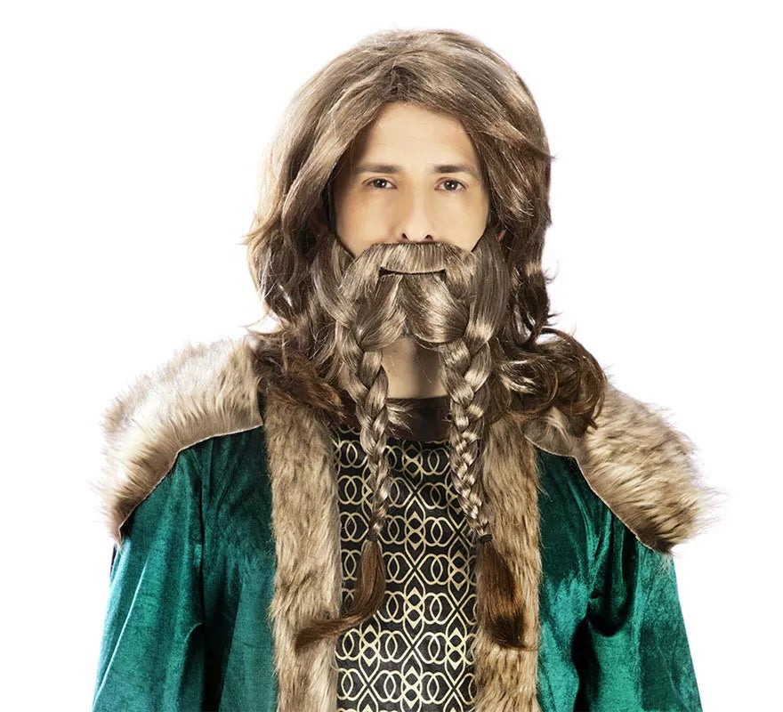 Translation missing: it.Peluca de Vikingo lisa con Barba tejida