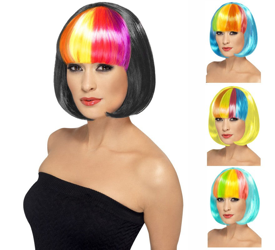 Translation missing: es.Peluca estilo bob en varios colores con flequillo arco iris