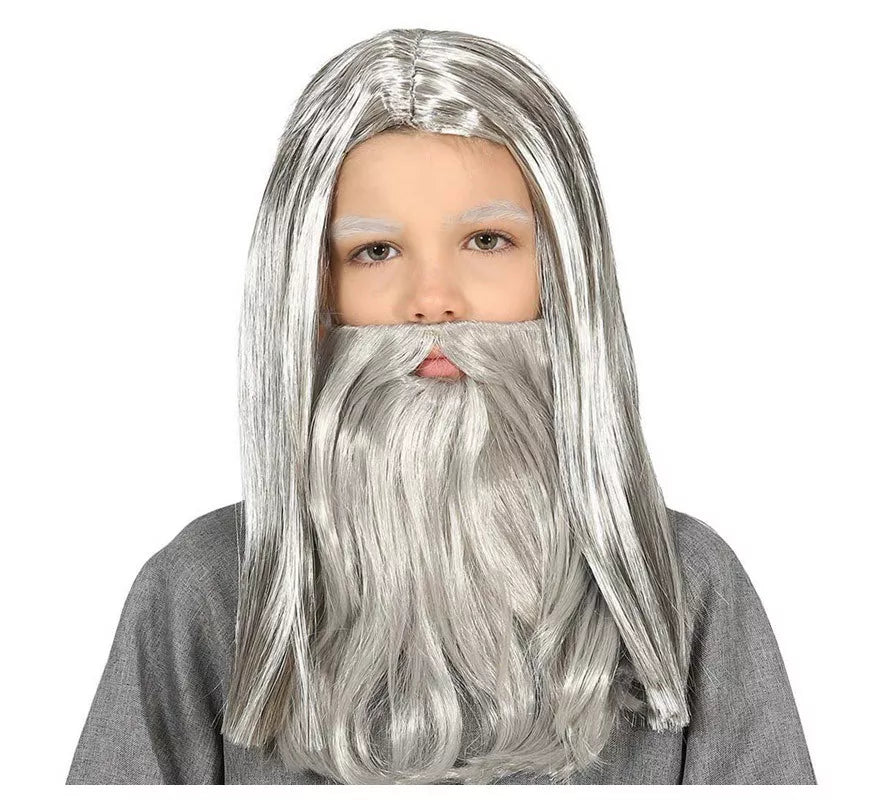 Translation missing: it.Peluca Gris con Barba Larga Infantil