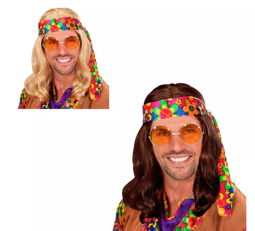Translation missing: it.Peluca Hippie con Banda en varios colores adulto