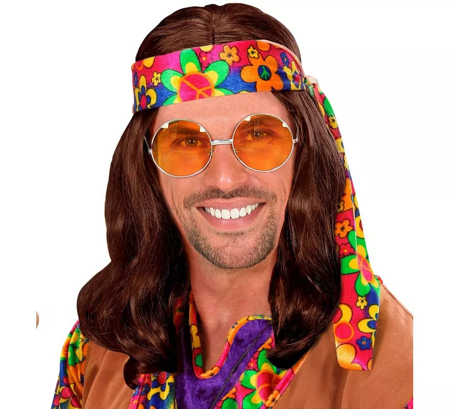Translation missing: it.Peluca Hippie con Banda en varios colores adulto