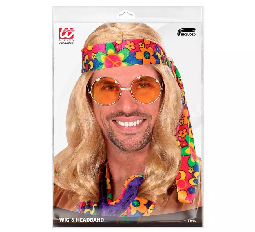 Translation missing: it.Peluca Hippie con Banda en varios colores adulto