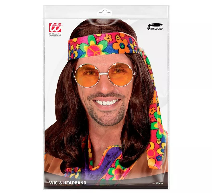 Translation missing: it.Peluca Hippie con Banda en varios colores adulto